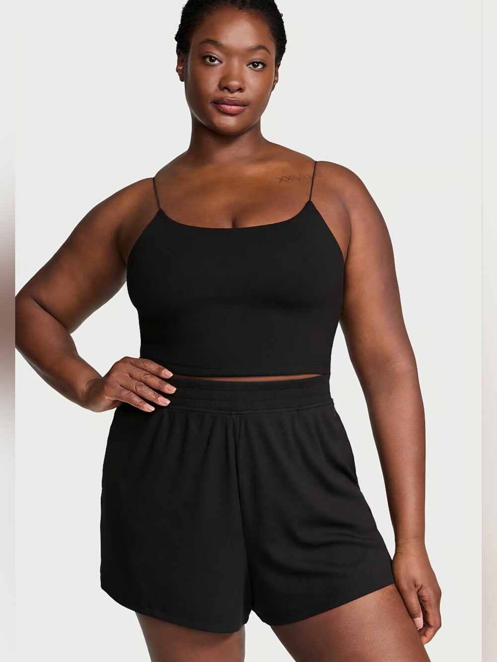 Victoria's Secret VSX Knit Rib Shorts Black XL